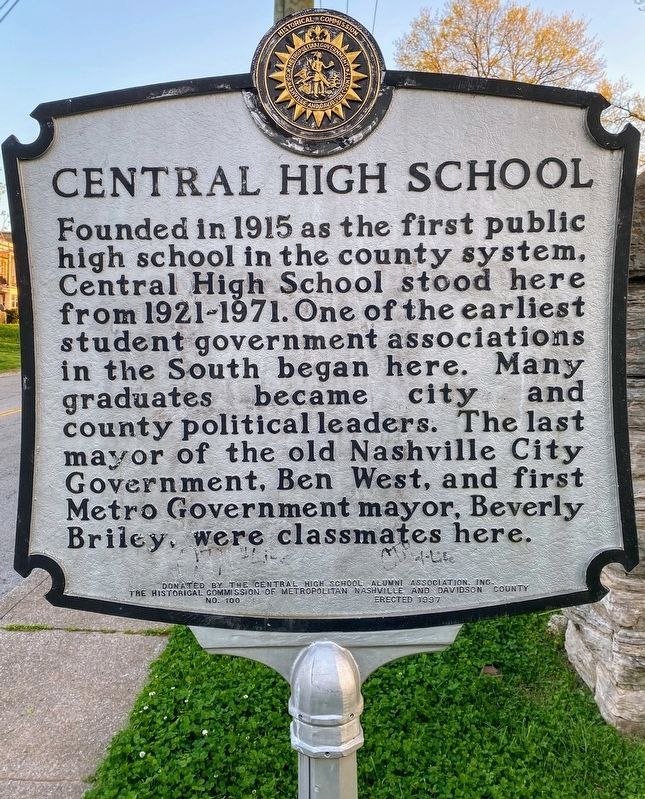 Central High School Marker. Click for full size. Central High School Marker image. Click for full size.
