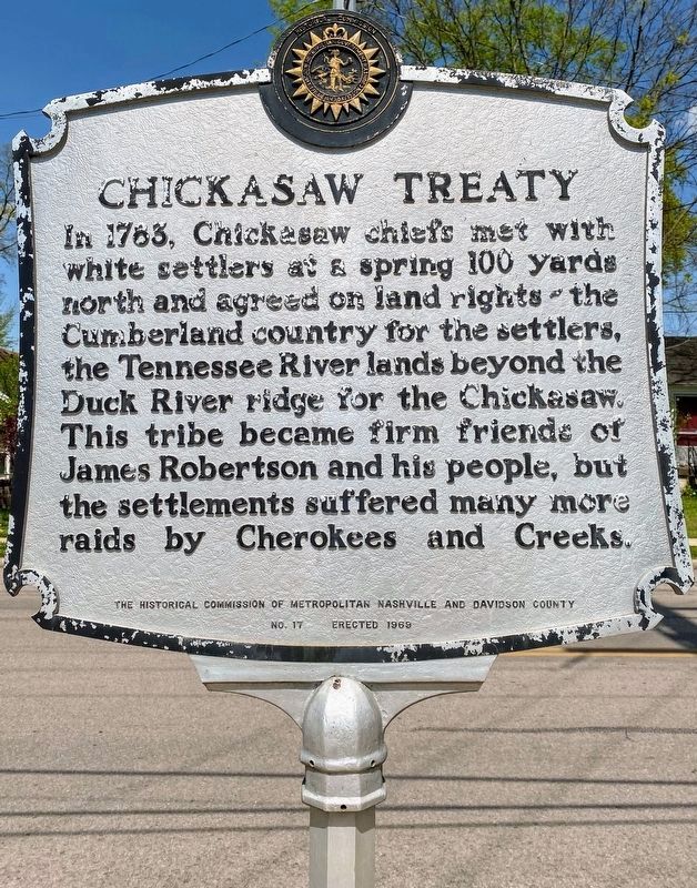 Chickasaw Treaty Marker. Click for full size. Chickasaw Treaty Marker image. Click for full size.