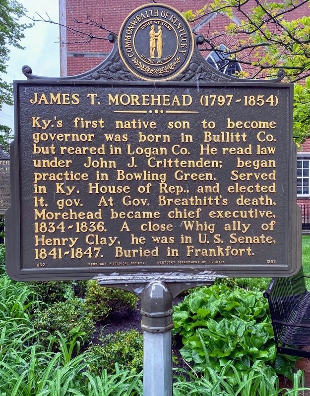 James T. Morehead, (1797-1854) Marker image. Click for full size.