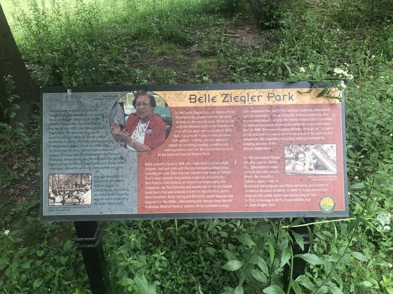 Belle Ziegler Park Marker image. Click for full size.