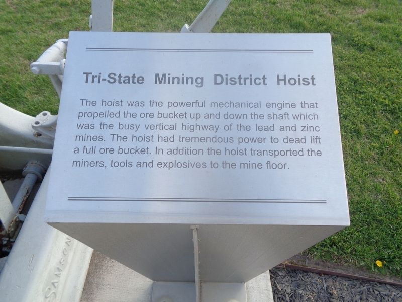 Tri-State Mining District Hoist Marker image. Click for full size.