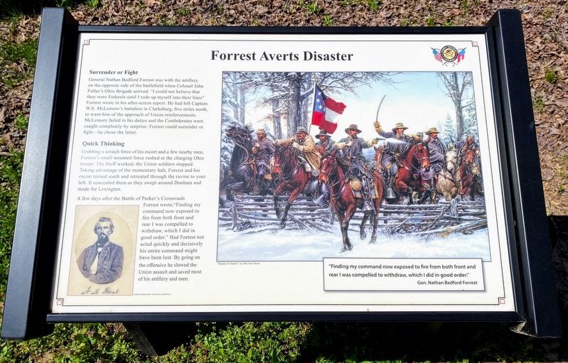 Forrest Averts Disaster Marker image. Click for full size.