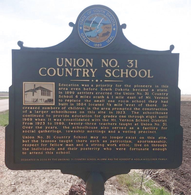 Union No. 31 Country School Marker (Front side) image. Click for full size.