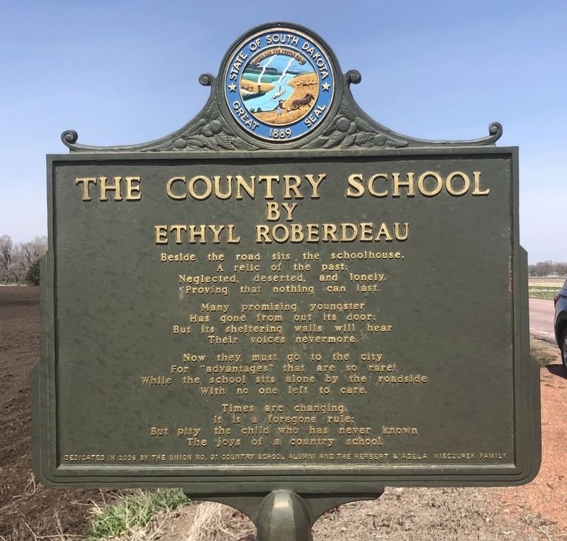 Union No. 31 Country School Marker (Back side) image. Click for full size.