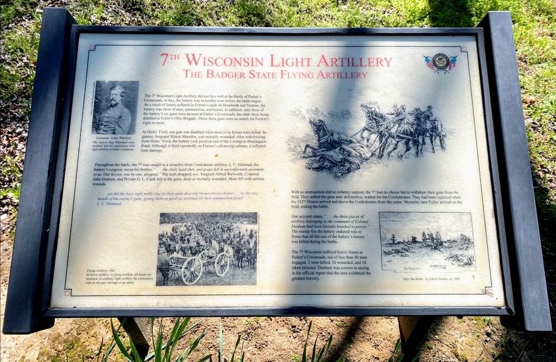 7th Wisconsin Light Artillery Marker image. Click for full size.