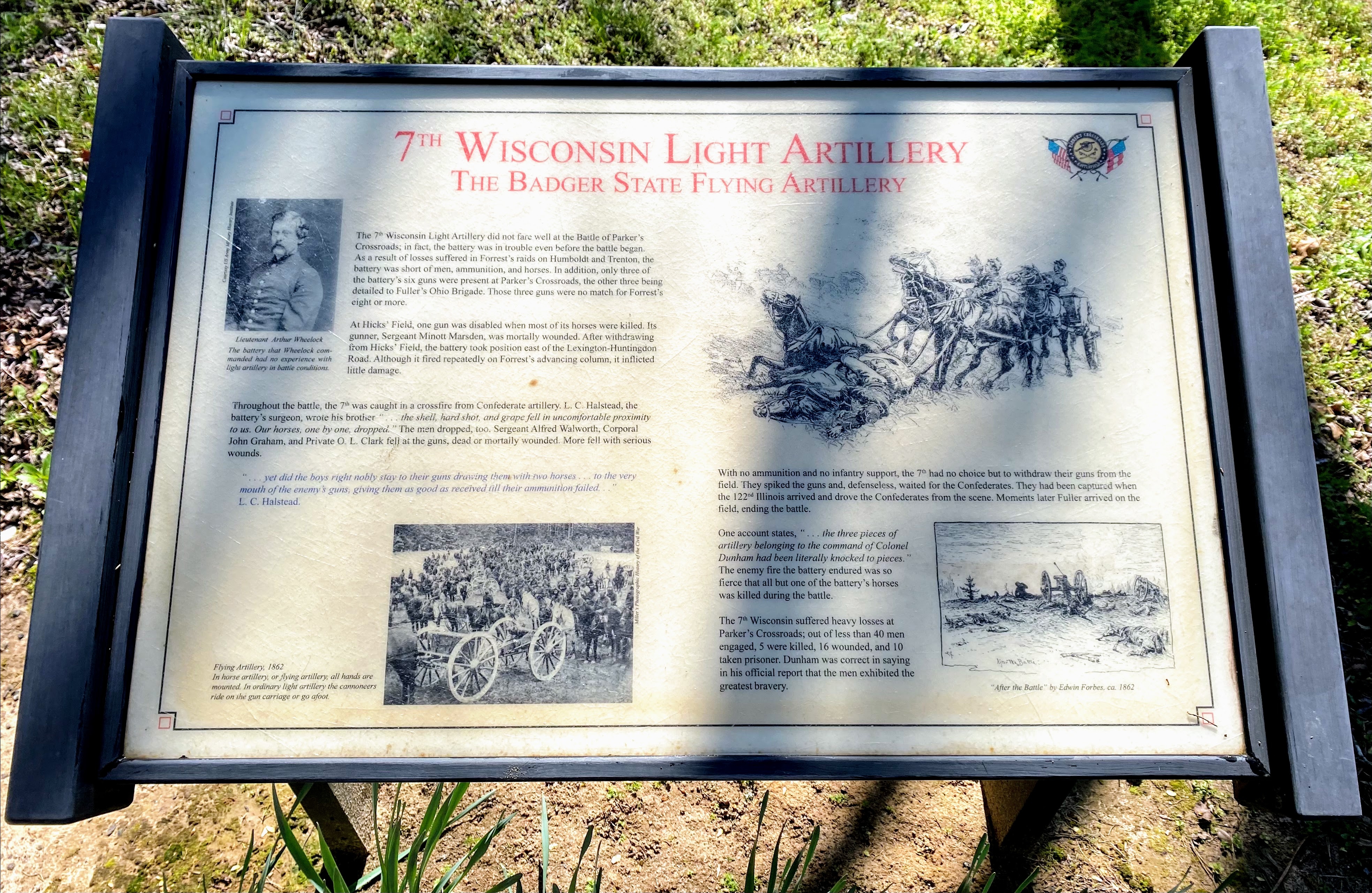 7th Wisconsin Light Artillery Marker