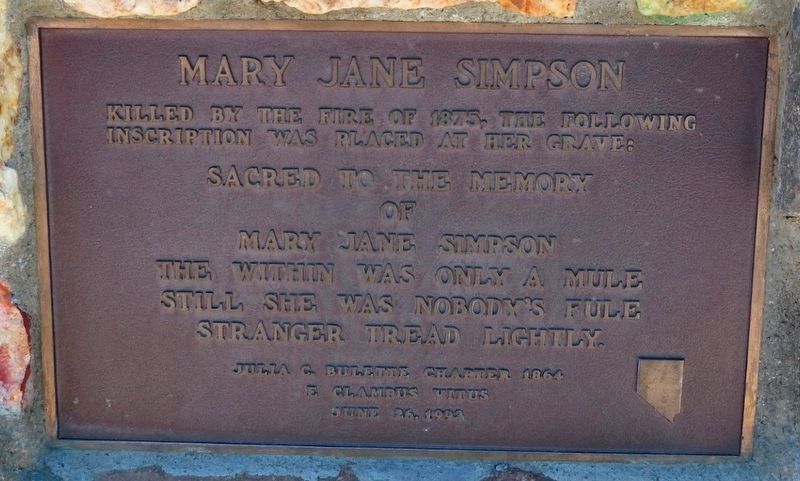Mary Jane Simpson Marker image. Click for full size.