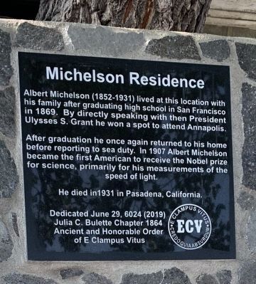 Michelson Residence Marker image. Click for full size.