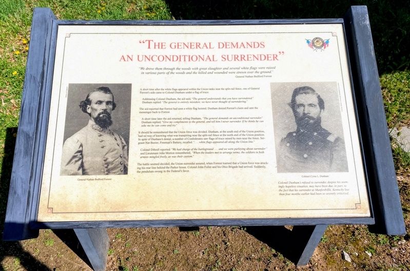 "The General Demands An Unconditional Surrender" Marker image. Click for full size.