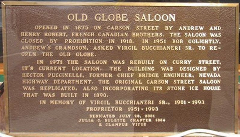 Old Globe Saloon Marker image. Click for full size.