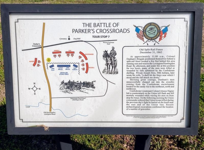 Battle of Parker's Crossroads Marker image. Click for full size.