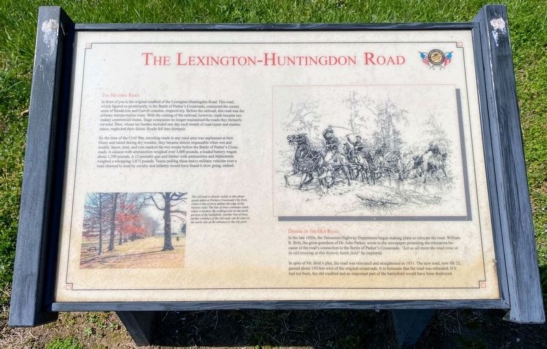 The Lexington-Huntingdon Road Marker image. Click for full size.