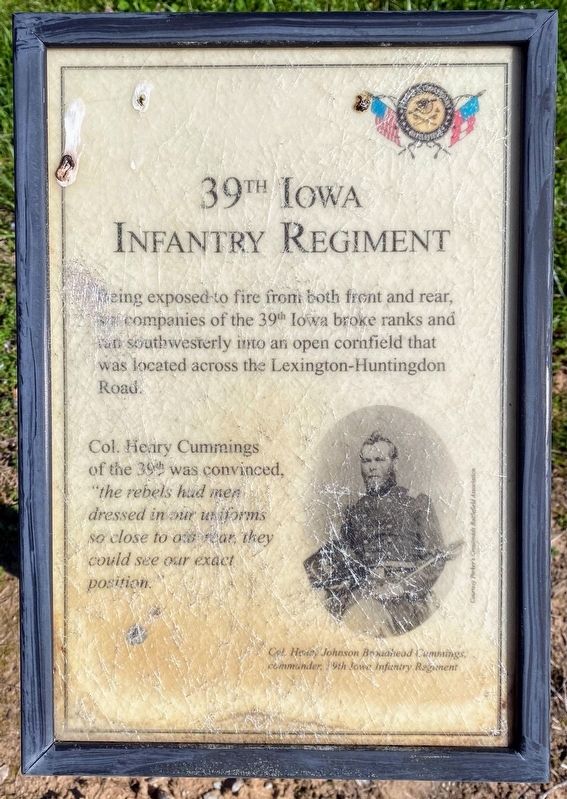 39th Iowa Infantry Regiment Marker image. Click for full size.