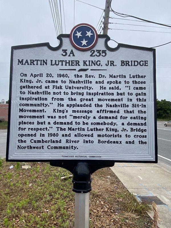 The Martin Luther King, Jr. Bridge Marker side image. Click for full size.