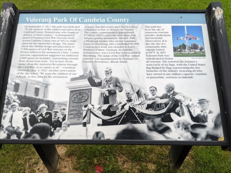 Veterans Park of Cambria County Marker image. Click for full size.
