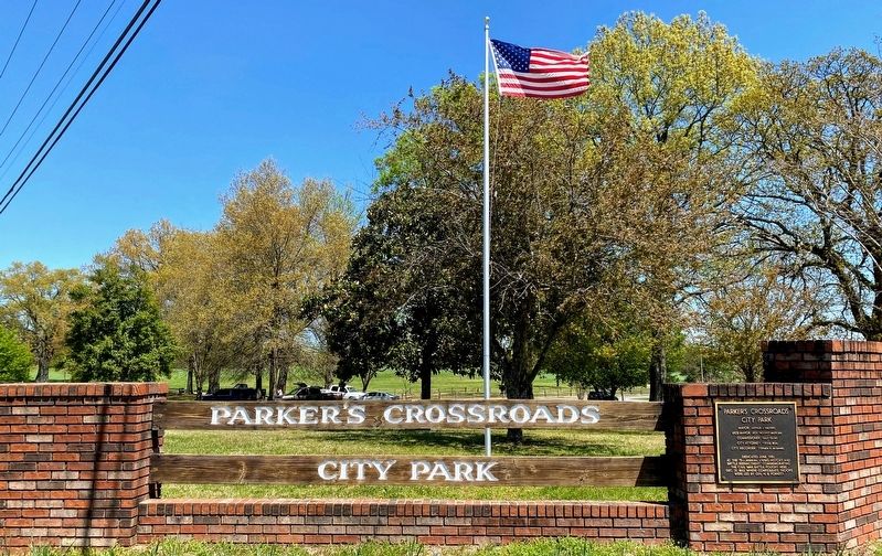 Parker's Crossroads City Park Marker image. Click for full size.
