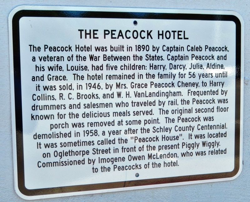 The Peacock Hotel Marker image. Click for full size.