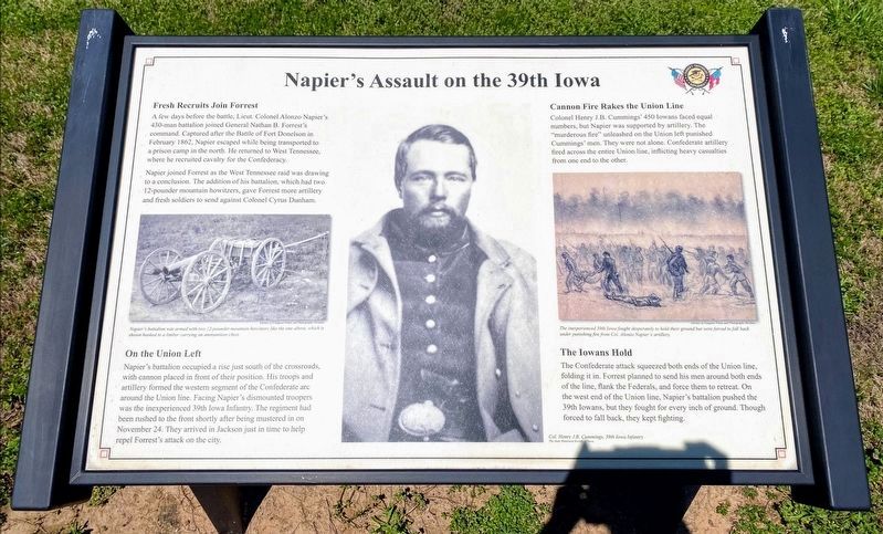 Napier's Assault on the 39th Iowa Marker image. Click for full size.