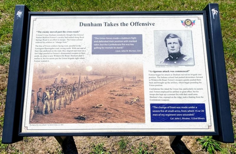 Dunham Takes the Offensive Marker image. Click for full size.