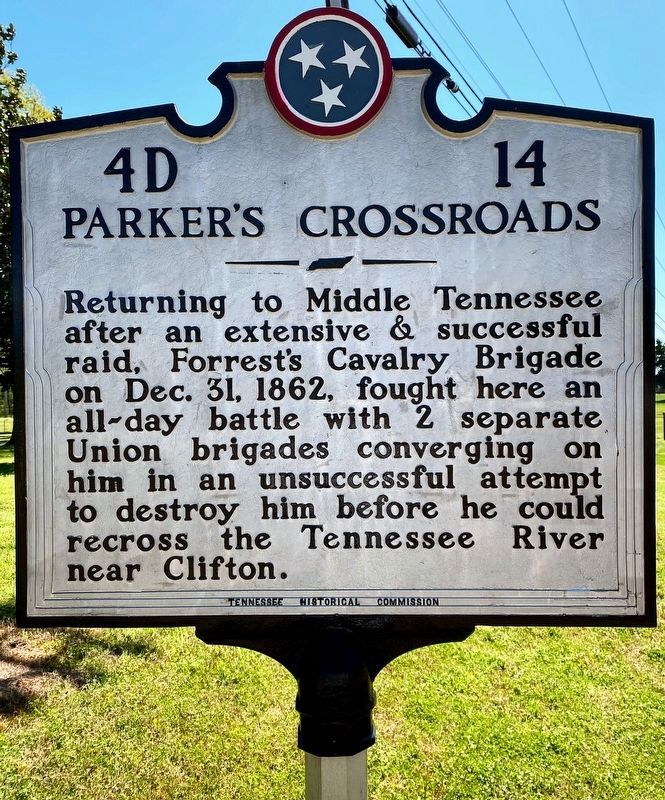 Parker's Crossroads Marker image. Click for full size.