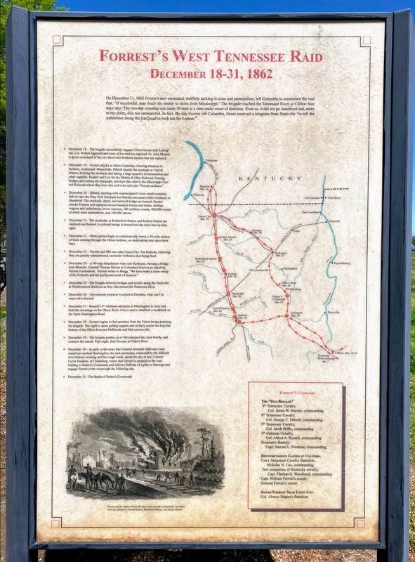Forrest's West Tennessee Raid Marker image. Click for full size.