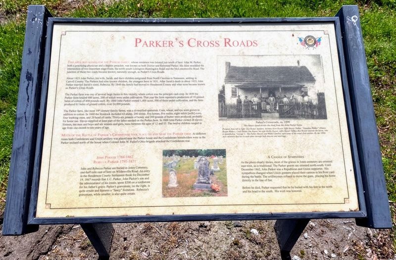 Parker's Cross Roads Marker. Click for full size. Parker's Cross Roads Marker image. Click for full size.