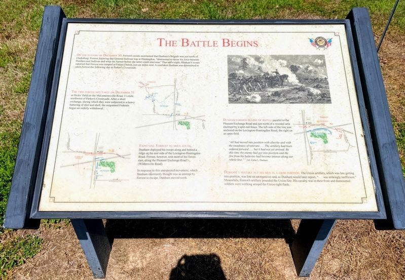 The Battle Begins Marker. Click for full size. The Battle Begins Marker image. Click for full size.