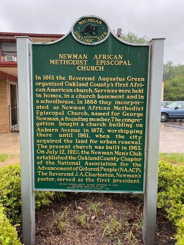 Newman African Methodist Episcopal Church Marker image. Click for full size.