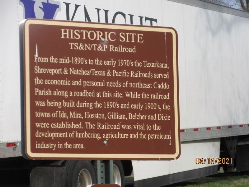 TS&N/T&P Railroad Marker image. Click for full size.