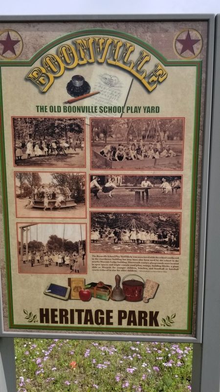 The Old Boonville School Play Yard Marker image. Click for full size.