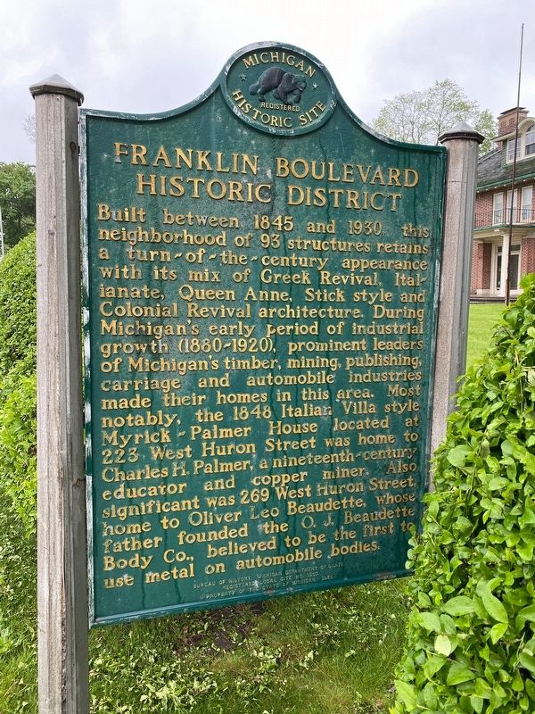 Franklin Boulevard Historic District Marker image. Click for full size.