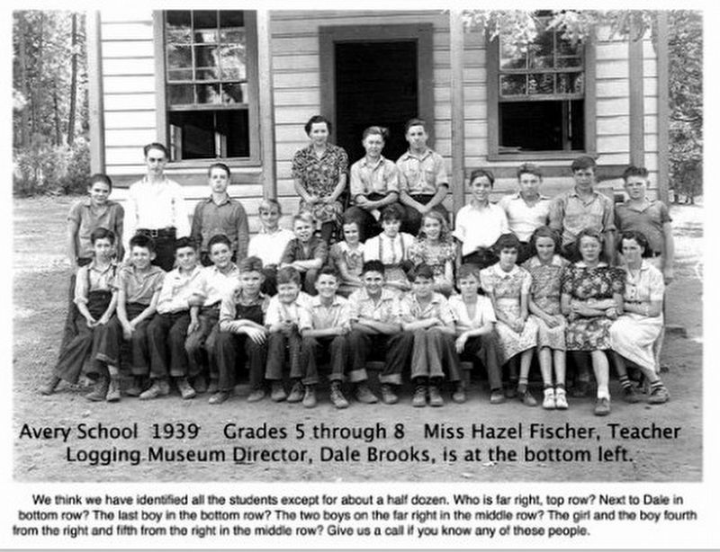 The Avery School and Miss Hazel Fisher image. Click for more information.