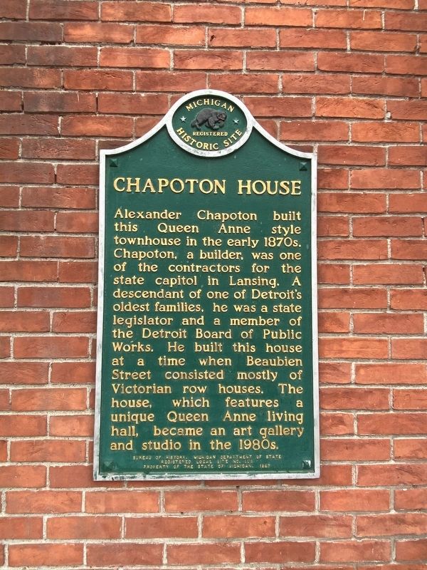 Chapoton House Marker image. Click for full size.