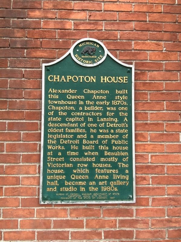 Chapoton House Marker. Click for full size. Chapoton House Marker image. Click for full size.