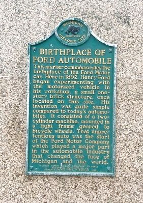 Birthplace of Ford Automobile Marker image. Click for full size.