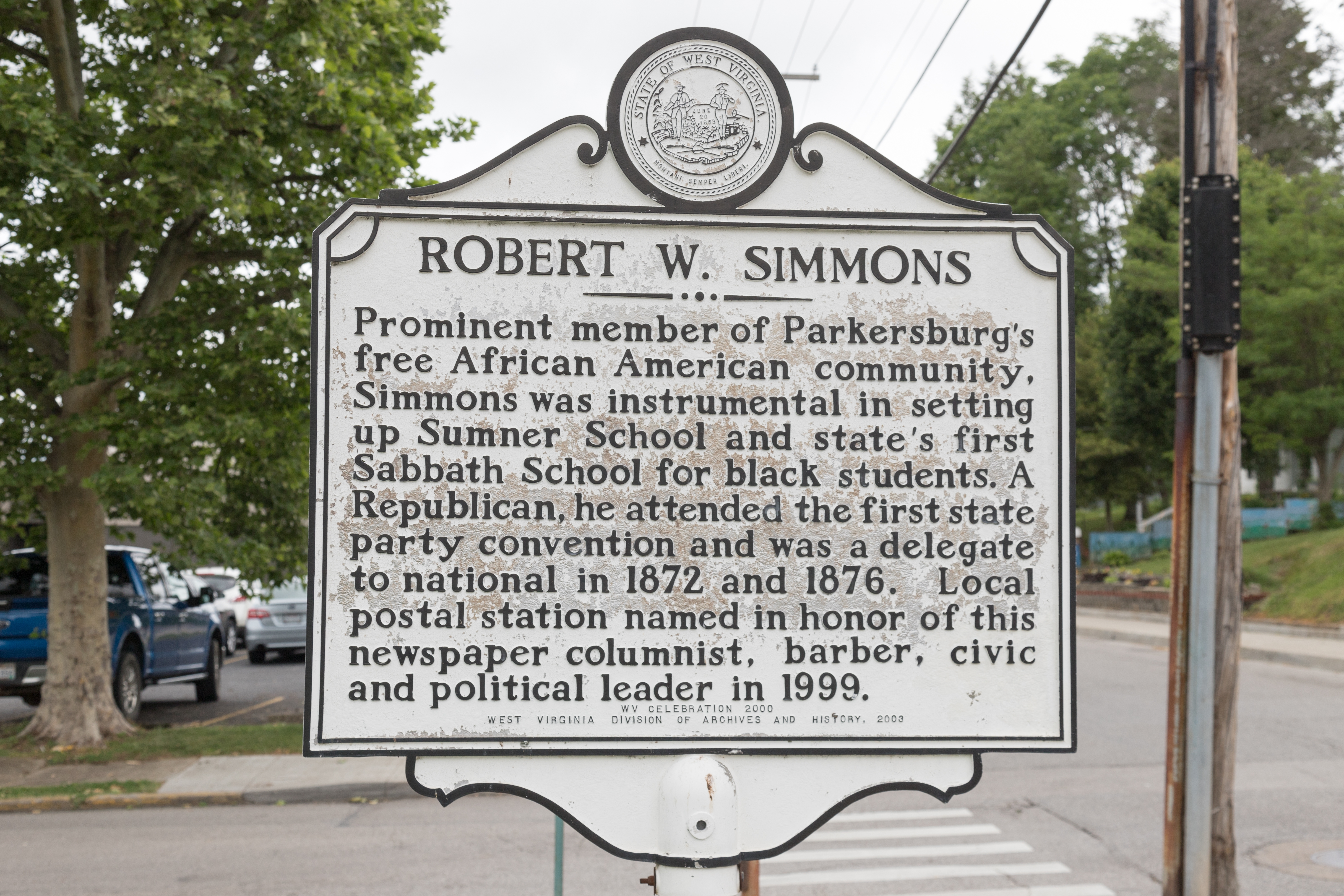 Robert W. Simmons side of marker