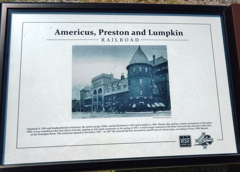 Americus, Preston and Lumpkin Railroad Marker image. Click for full size.