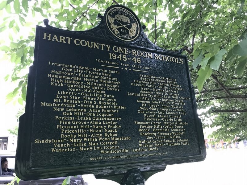 Hart County One-Room Schools Marker (Side B) image. Click for full size.