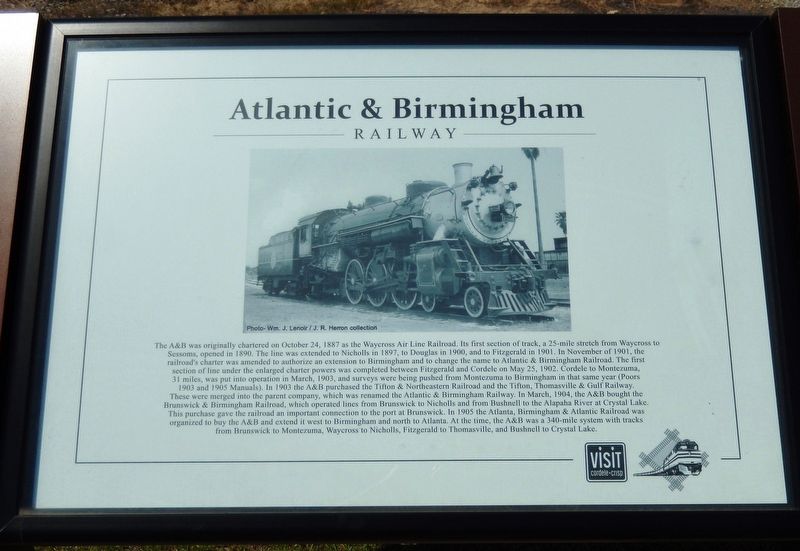 Atlantic & Birmingham Railway Marker image. Click for full size.