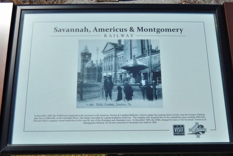 Savannah, Americus & Montgomery Railway Marker image. Click for full size.