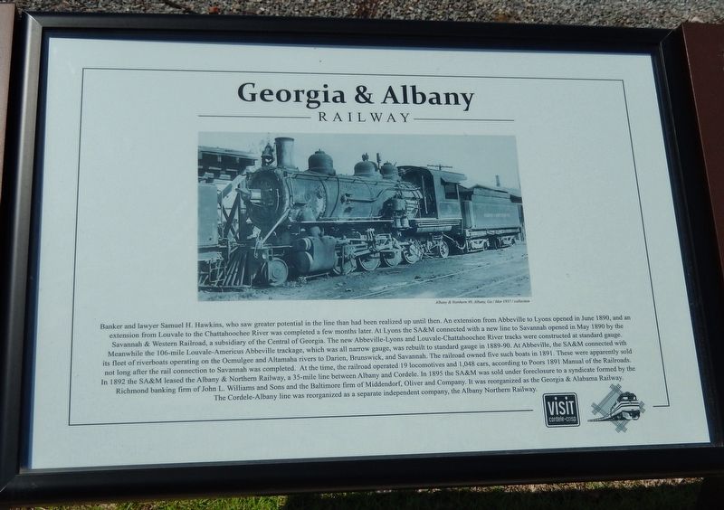 Georgia & Albany Railway Marker image. Click for full size.