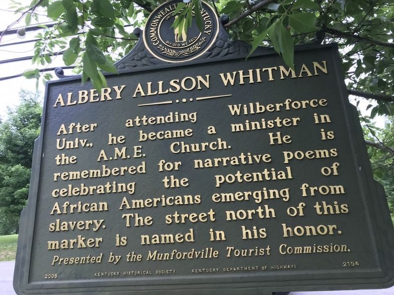 Albery Allson Whitman Marker (Side B) image. Click for full size.
