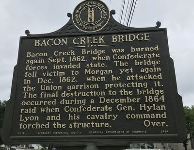Bacon Creek Bridge Marker (Side B) image. Click for full size.