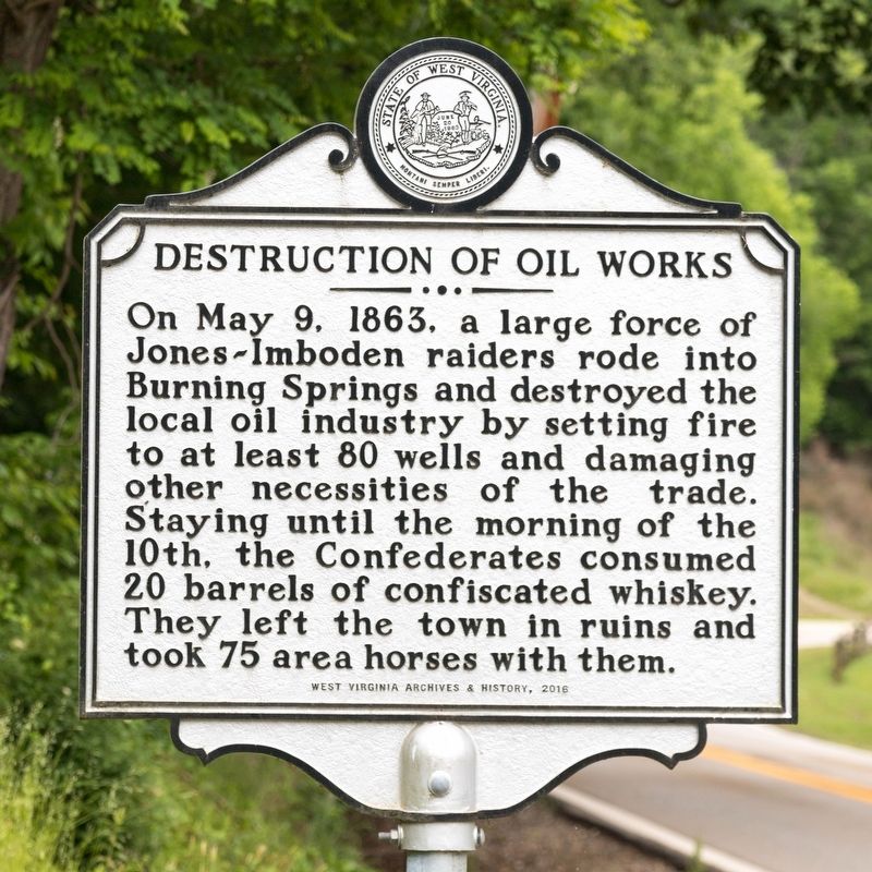 Destruction of Oil Works Marker image. Click for full size.