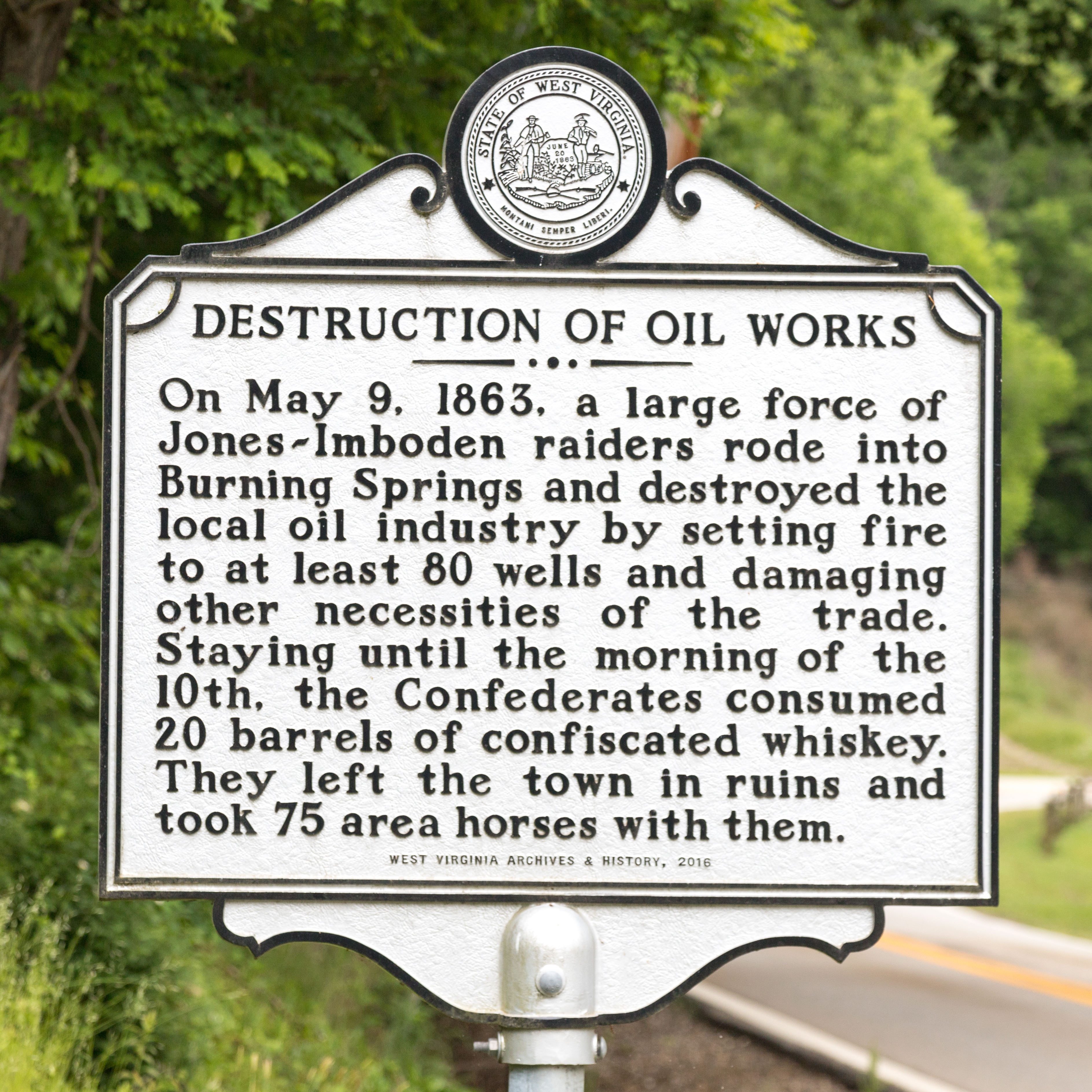Destruction of Oil Works Marker