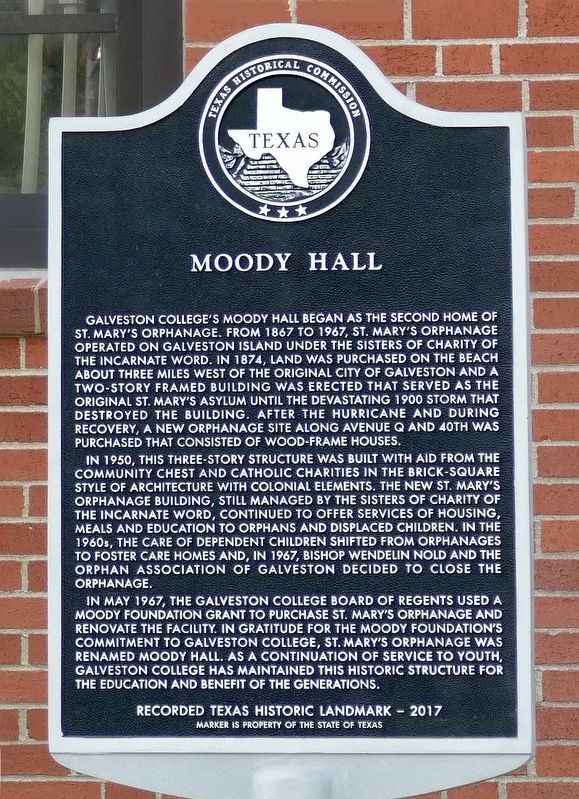 Moody Hall Marker image. Click for full size.
