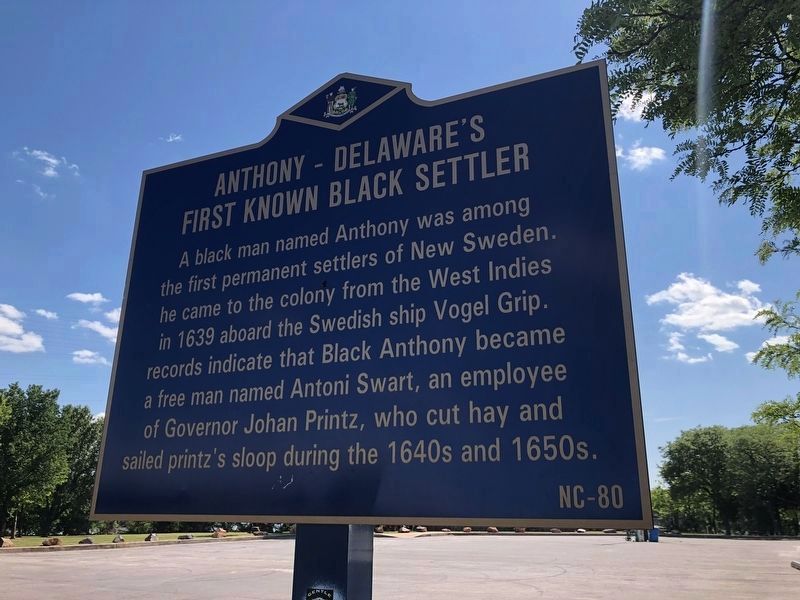 Anthony - Delaware's First Known Black Settler Marker image. Click for full size.