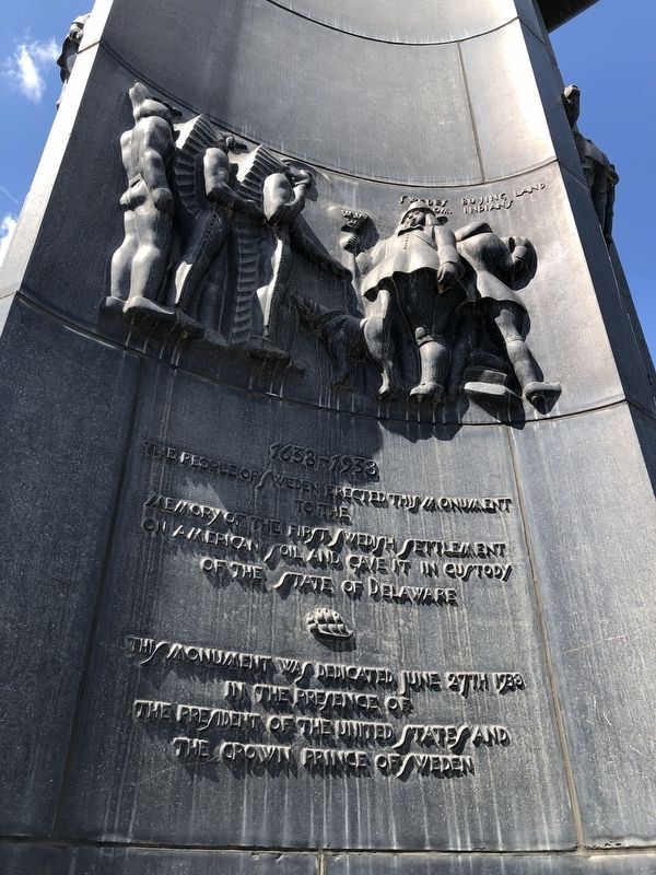 Kalmar Nyckel Monument [The English inscription] image. Click for full size.