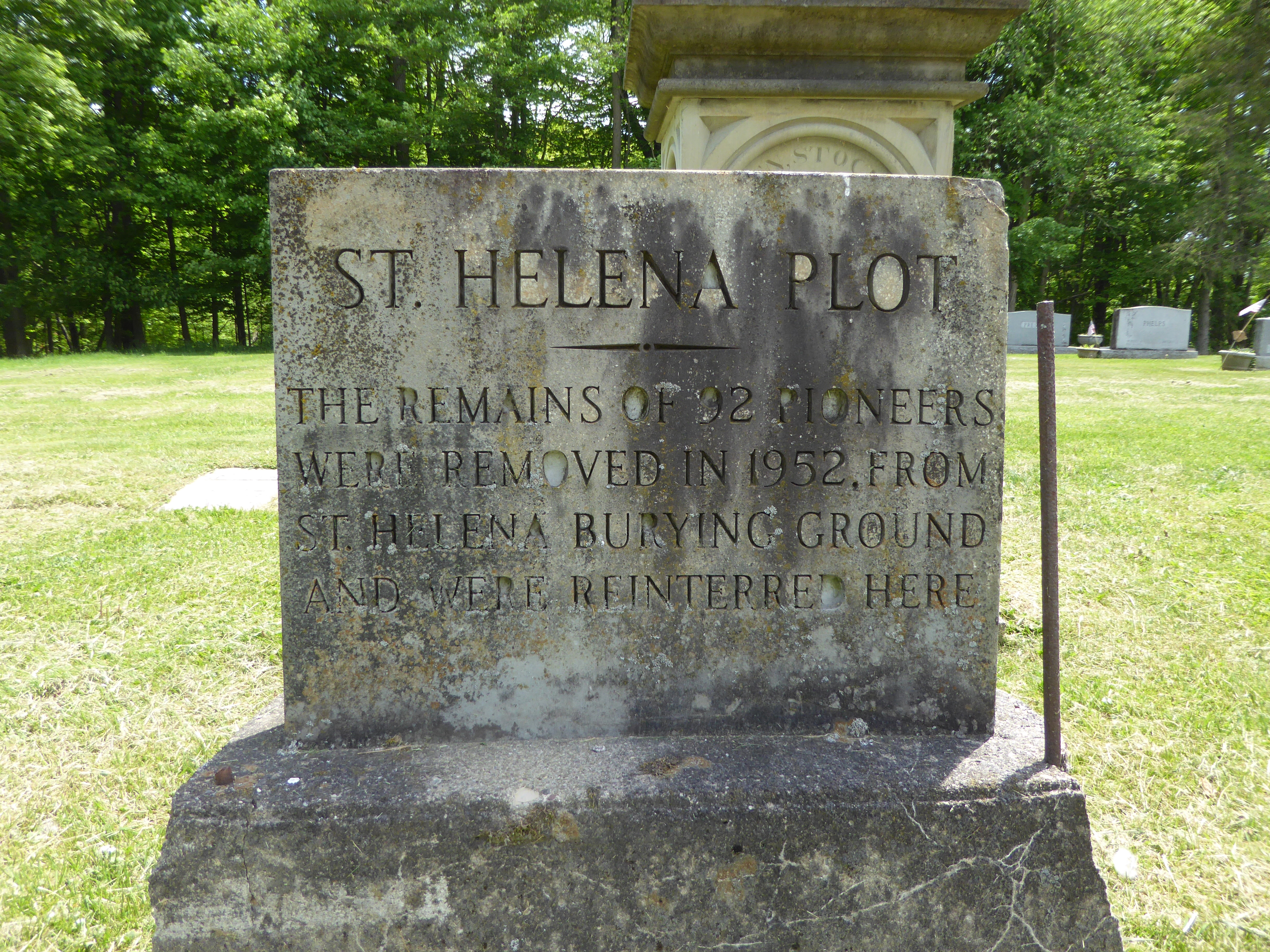St. Helena Plot Marker