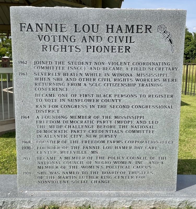 Fannie Lou Hamer Marker image. Click for full size.